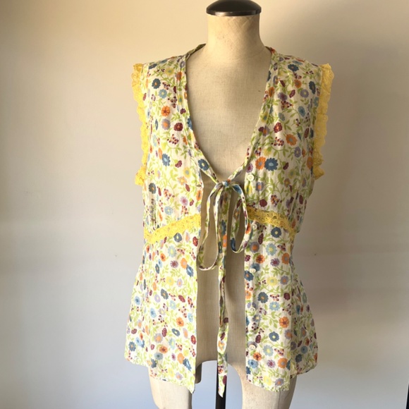 Dolce and Gabbana Blouse Sleeveless Floral Cotton Top Medium Designer - Picture 4 of 9